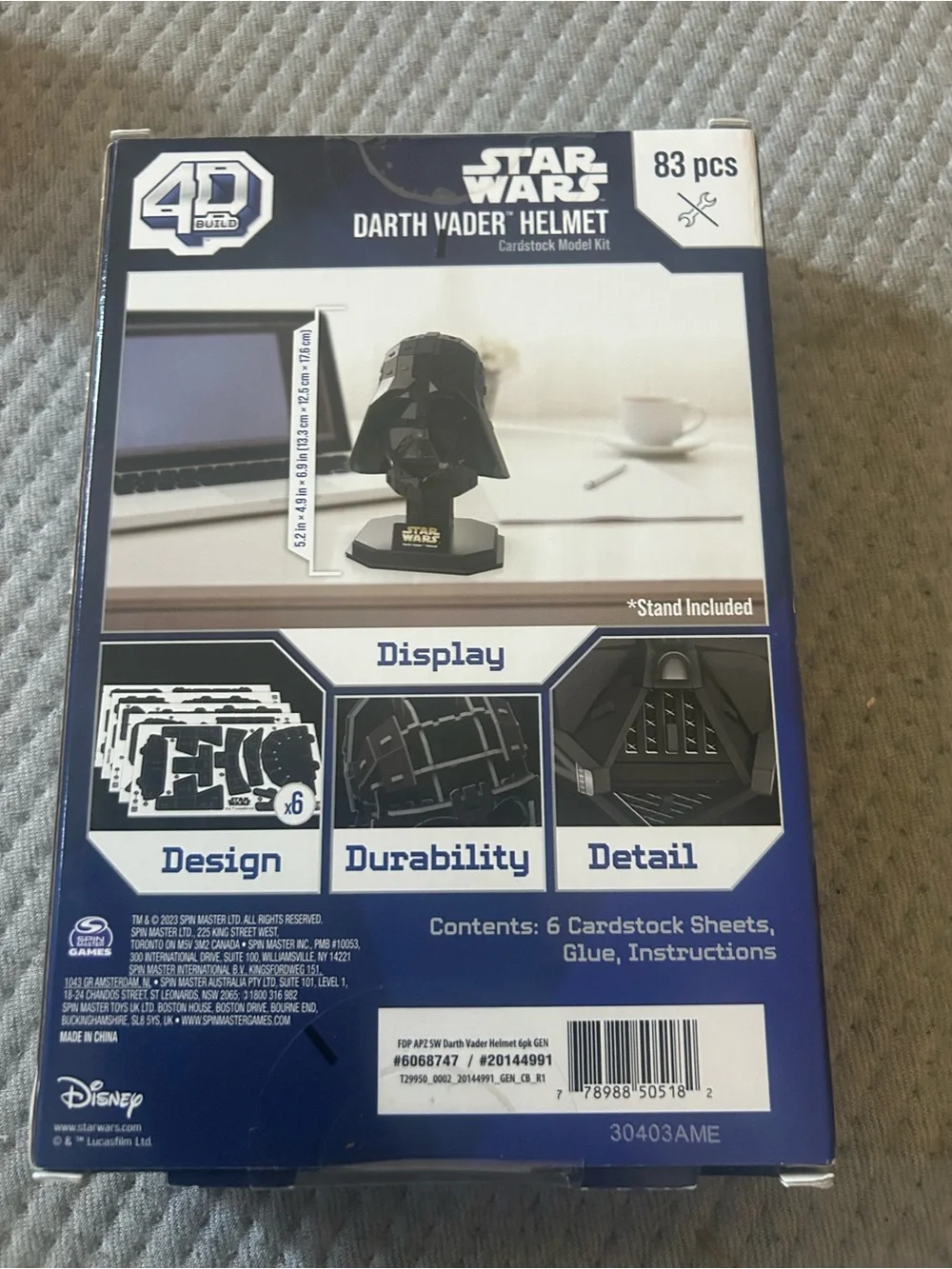 4D Build Star Wars Darth Vader Helmet 3D Puzzle Model Kit